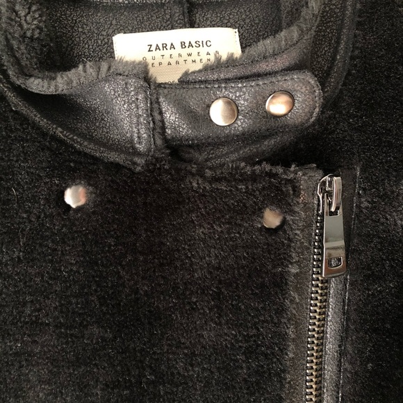 Zara Faux Fur Shearling Coat - Picture 5 of 12